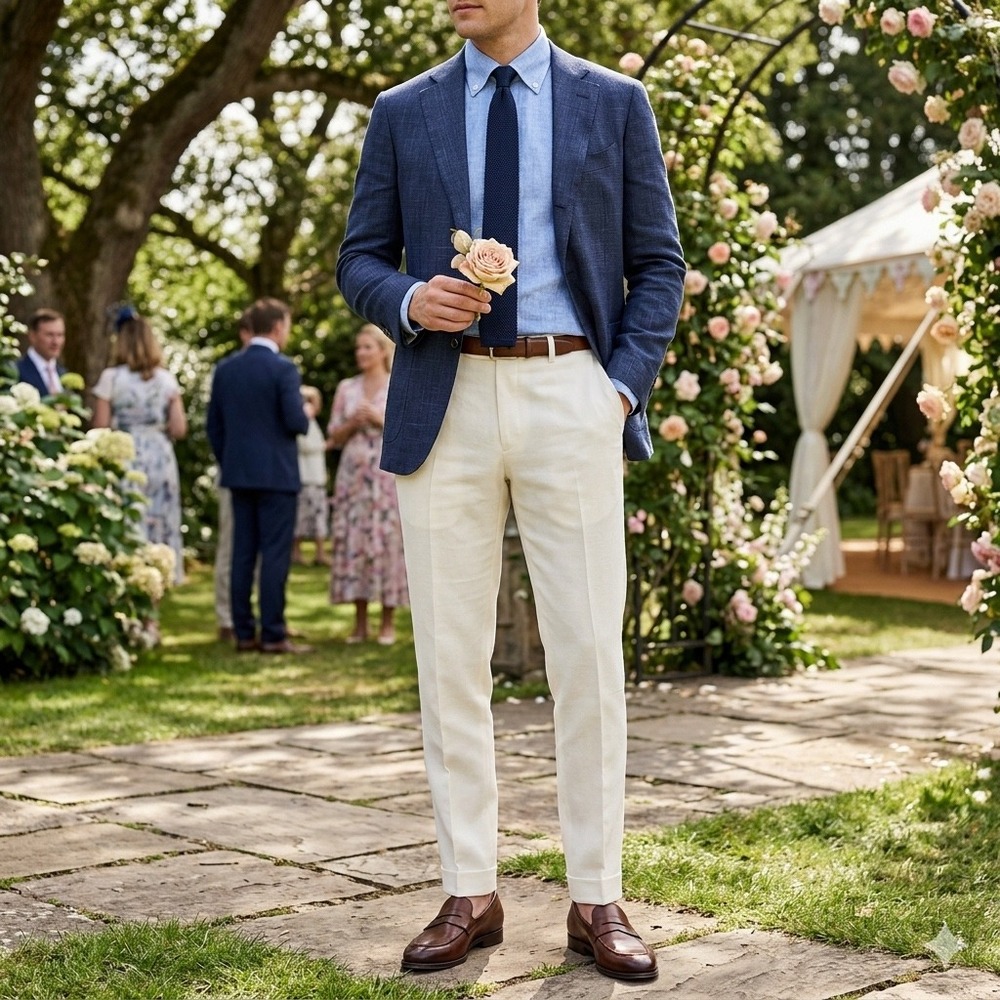 Suitsupply Ivory E Thomas Egyptian Cotton Trousers Brescia Slim 40 Wedding Italy